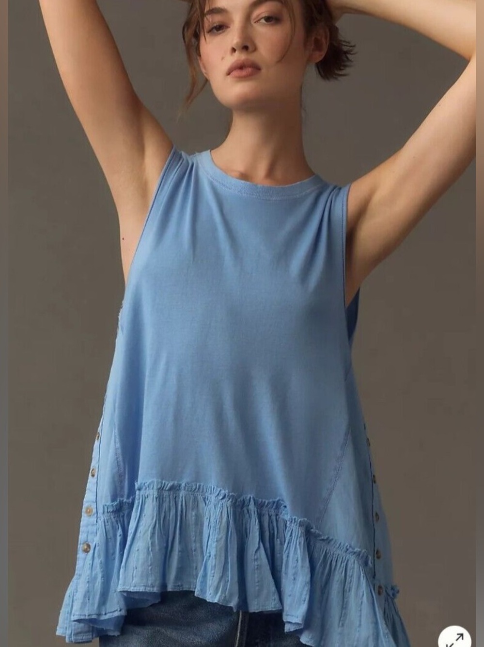 Women’s light blue babydoll tank top by Pilcro from Anthropologie size small NWT